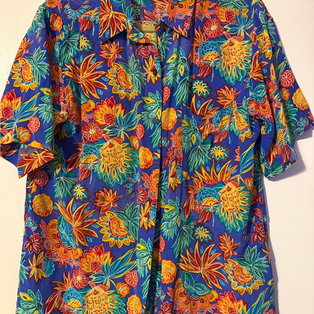 Colorful Silk Floral Hawaiian Shirt